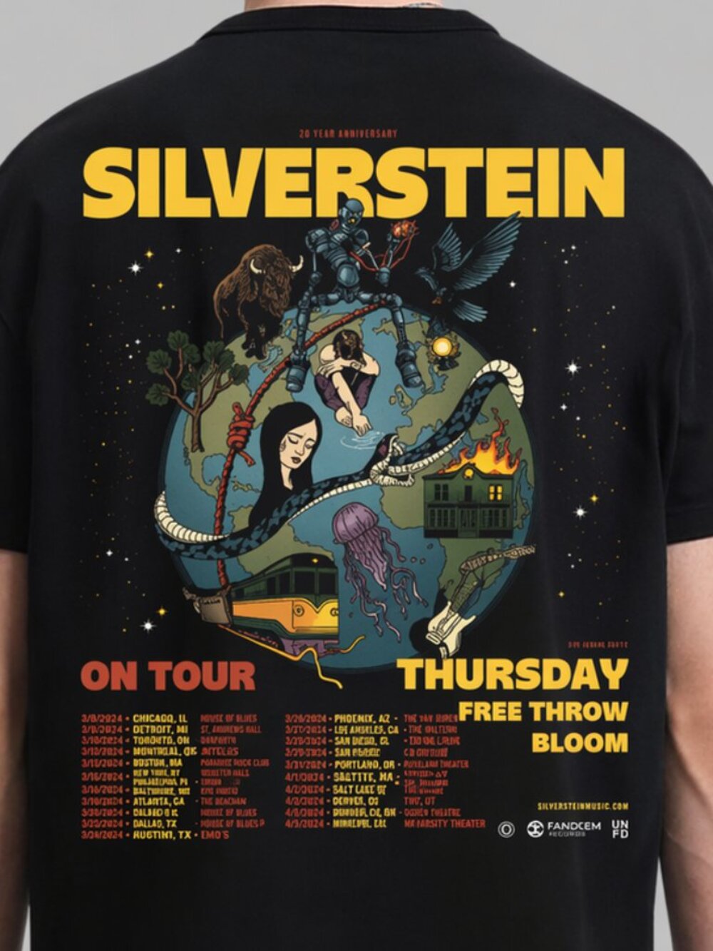 Silverstein 25 Years Of Noise Tour North American 2025 The Last Change T Shirt81 - Picture 3 of 6
